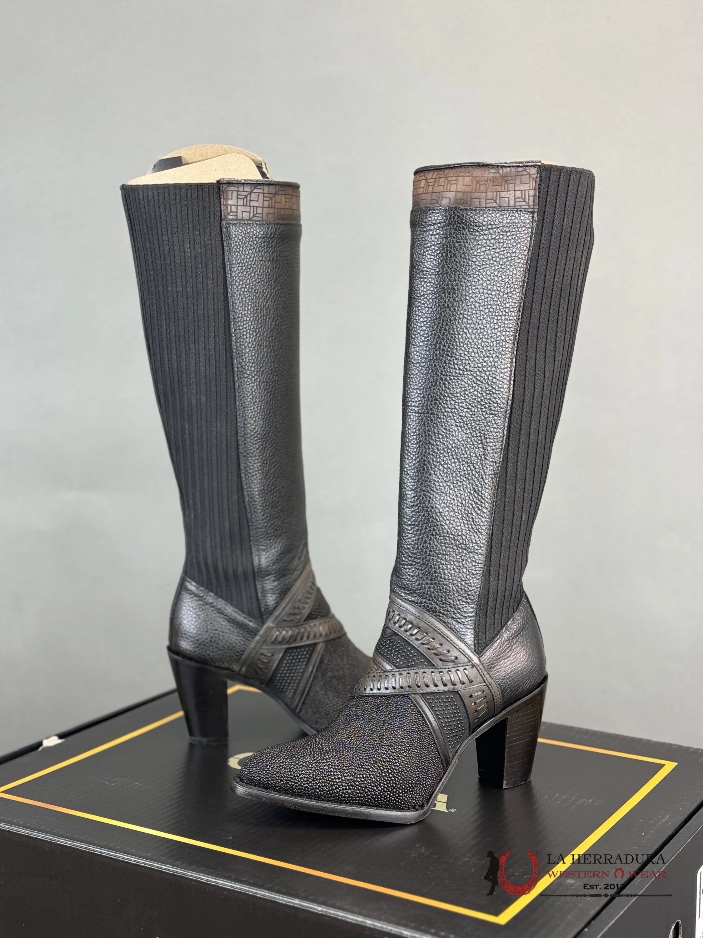 Womens Cuadra Mantarraya Negra Tall Boot Botas Mujeres