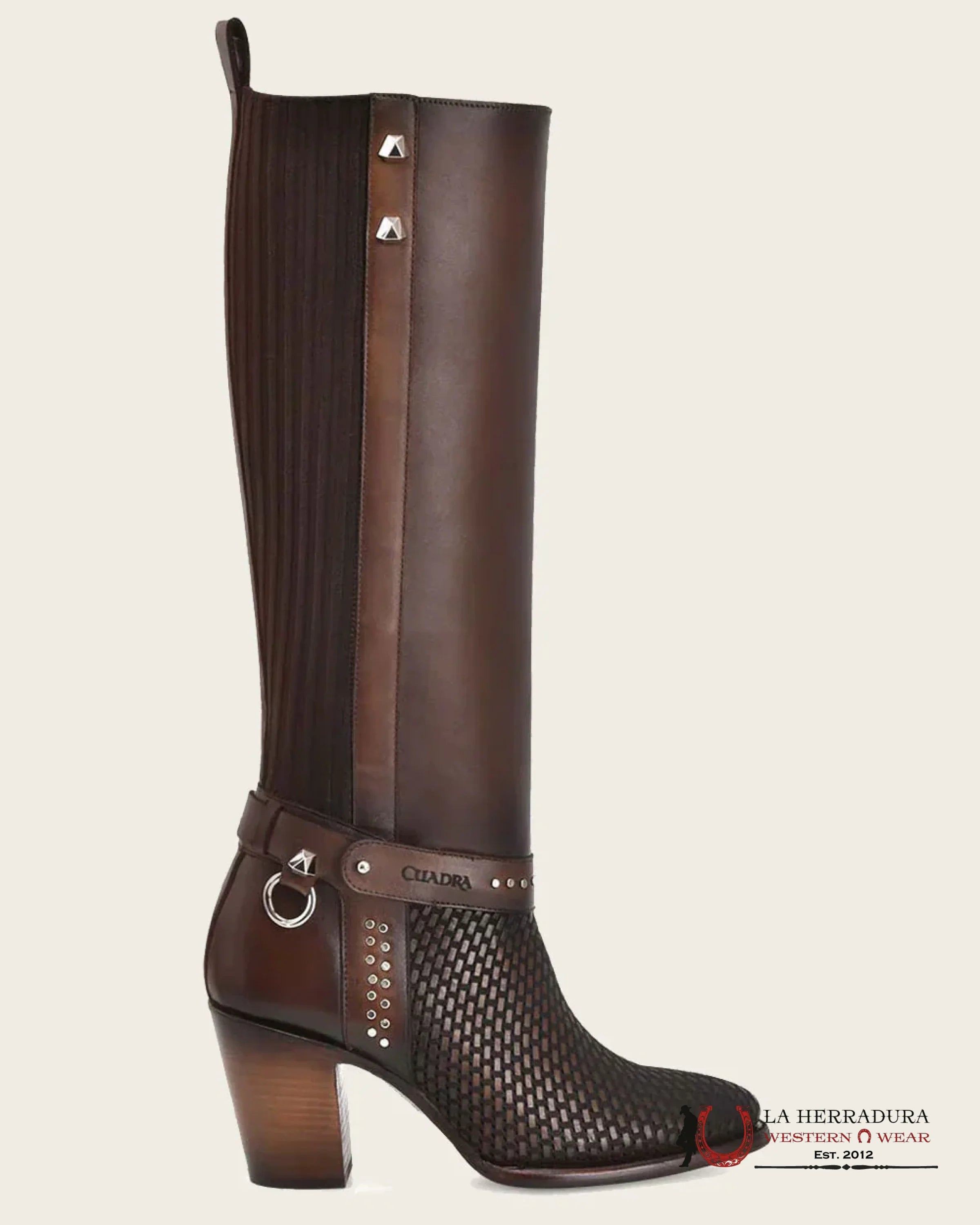 WOMEN’S CUADRA TALL BOOT LEATHER BROWN SILLERO DEL VASCO NATURAL BOTAS MUJERES