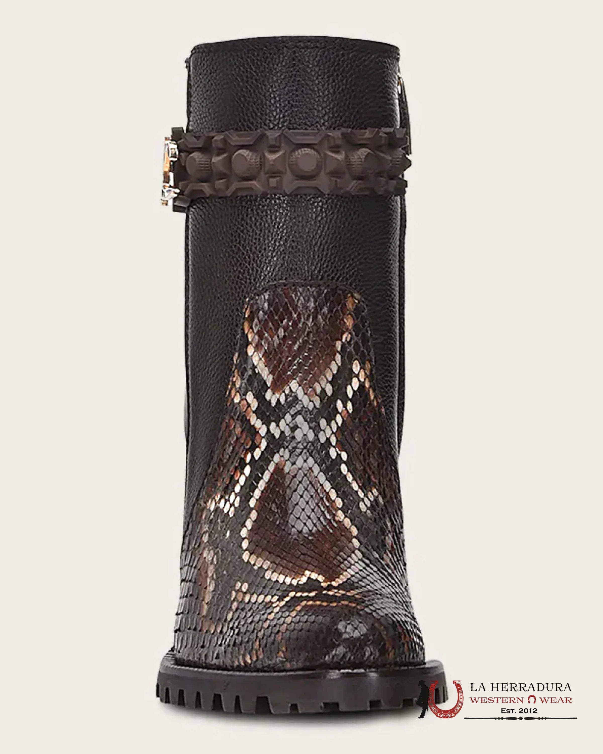WOMEN’S FRANCO CUADRA PYTHON CAFE CACAO BRISTOL COWHIDE BOTAS MUJERES