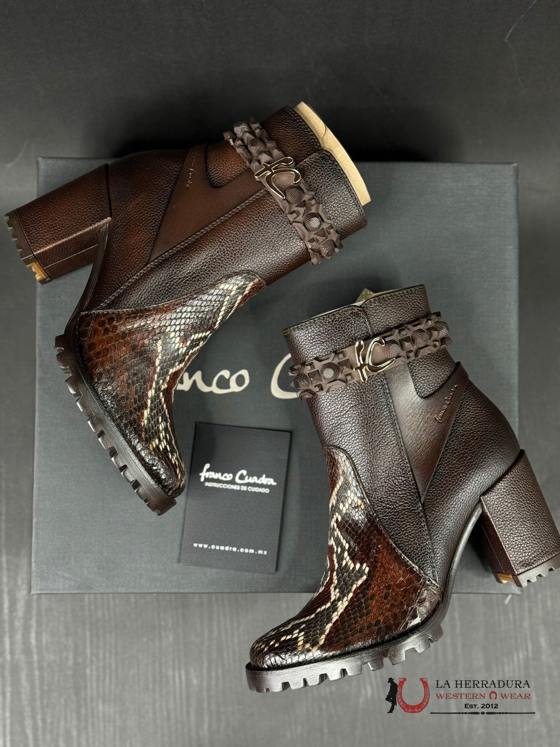 Women’s Franco Cuadra Python Cafe Cacao Bristol Cowhide Botas Mujeres