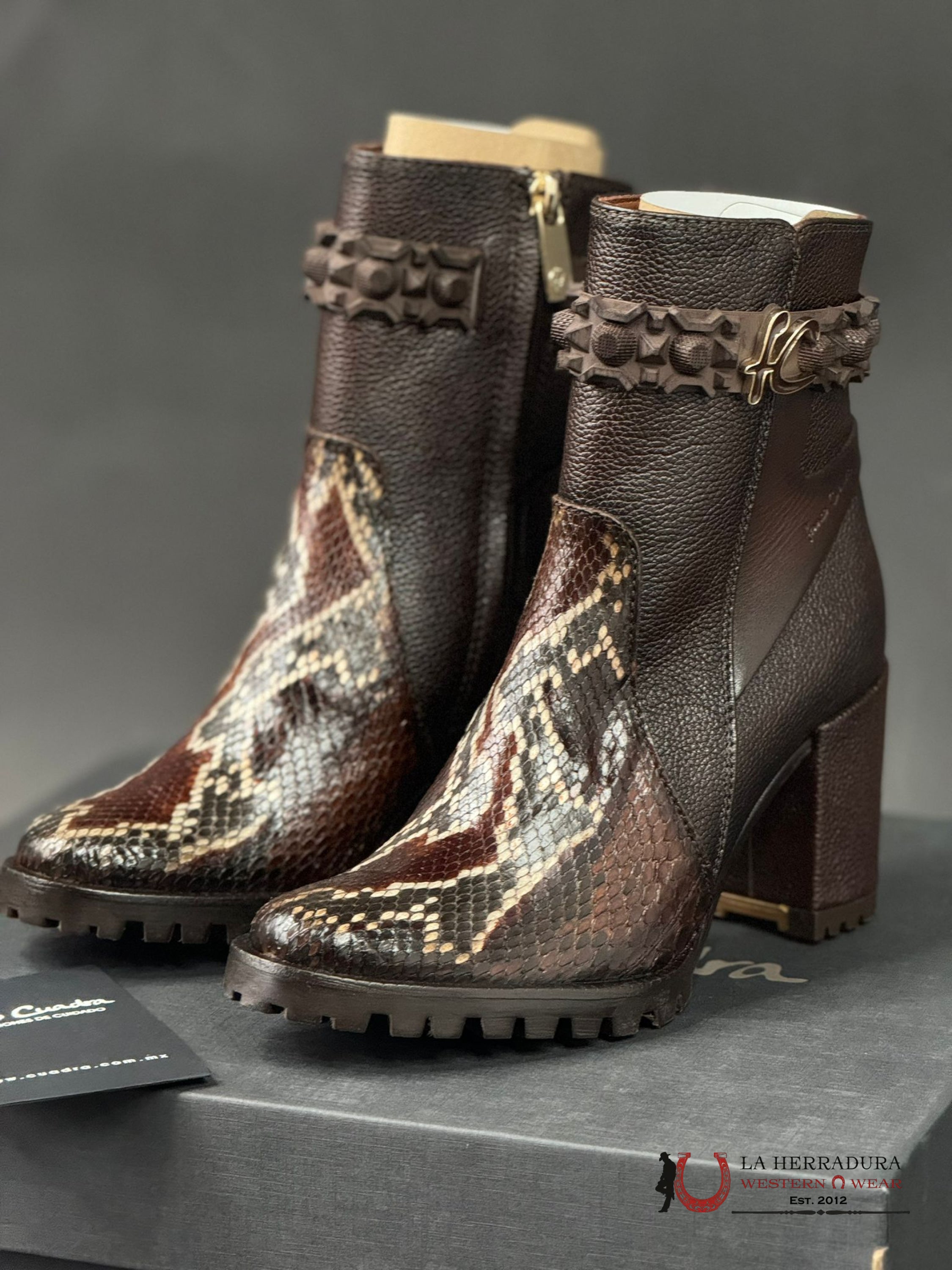 Women’s Franco Cuadra Python Cafe Cacao Bristol Cowhide Botas Mujeres