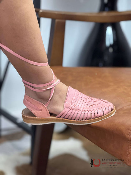 HUARACHE DE MUJER 025 TRENZA ROSA