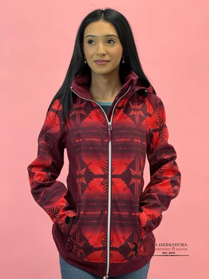 Womens Panhandle Printed Aztec Softshell Jacket Fuchsia Ropa Mujeres