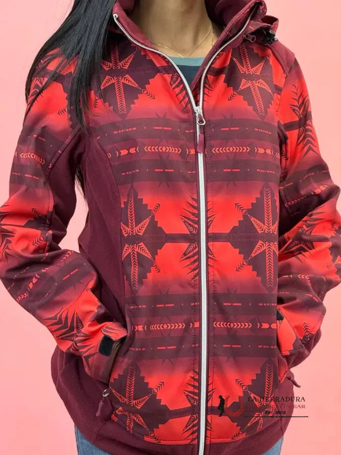 Womens Panhandle Printed Aztec Softshell Jacket Fuchsia Ropa Mujeres