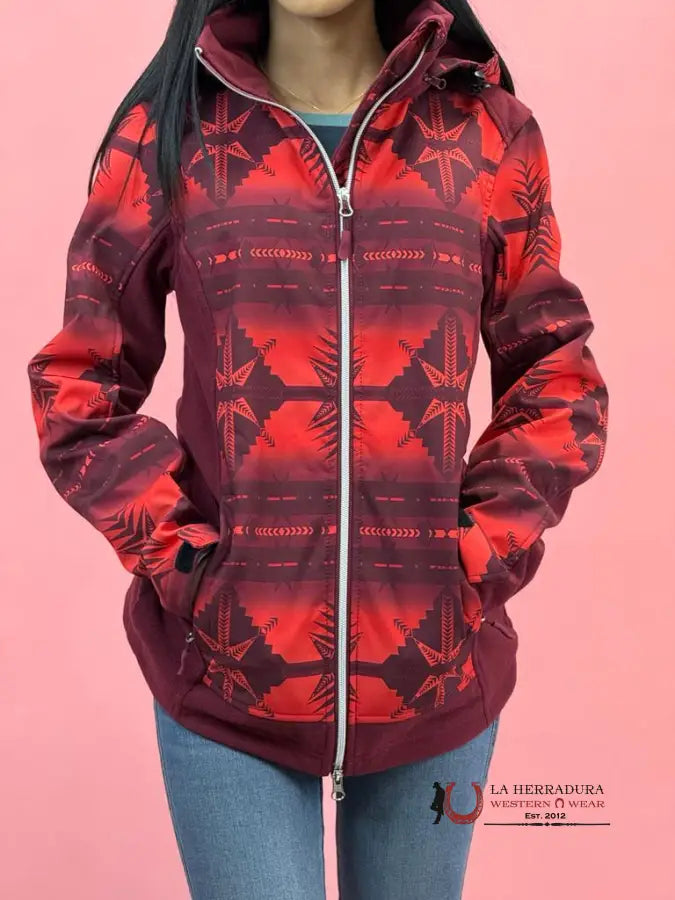 Womens Panhandle Printed Aztec Softshell Jacket Fuchsia Ropa Mujeres