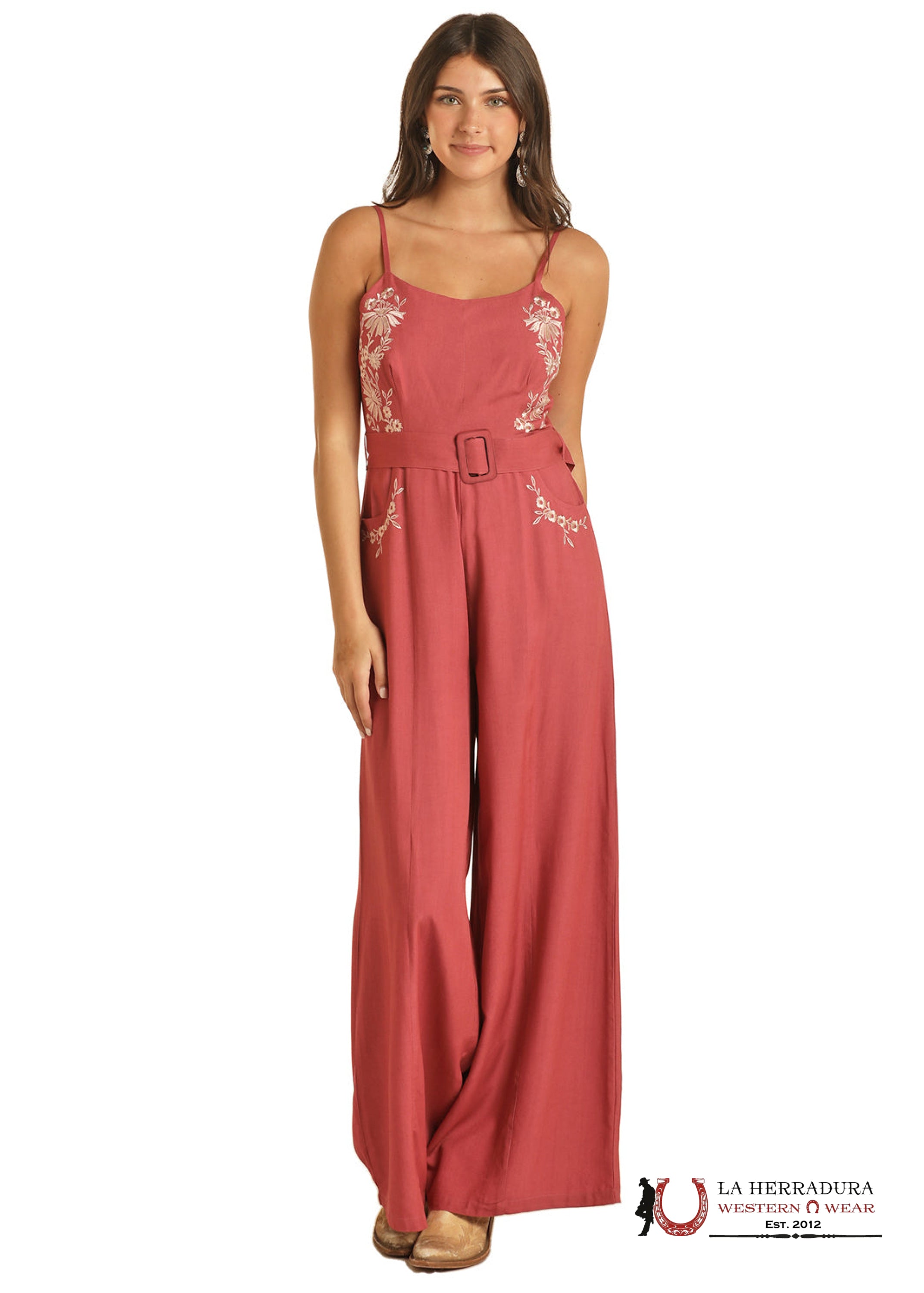 WOMEN’S ROSE/MAUVE EMBROIDERED JUMPSUIT - BWR6J03919 ROPA MUJERES