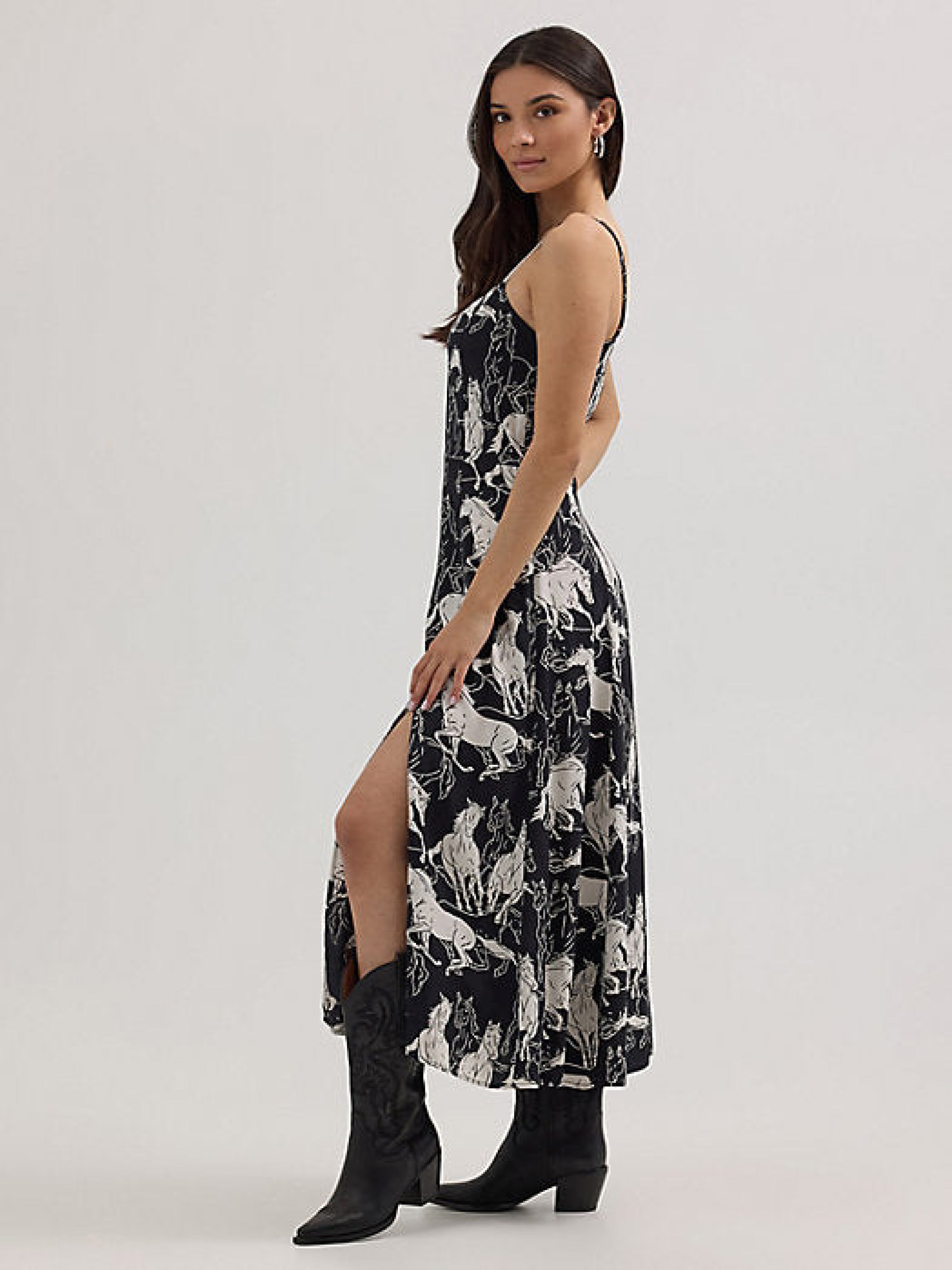 WOMEN’S WESTERN TANK MAXI DRESS BW Horses - 4414 ROPA MUJERES