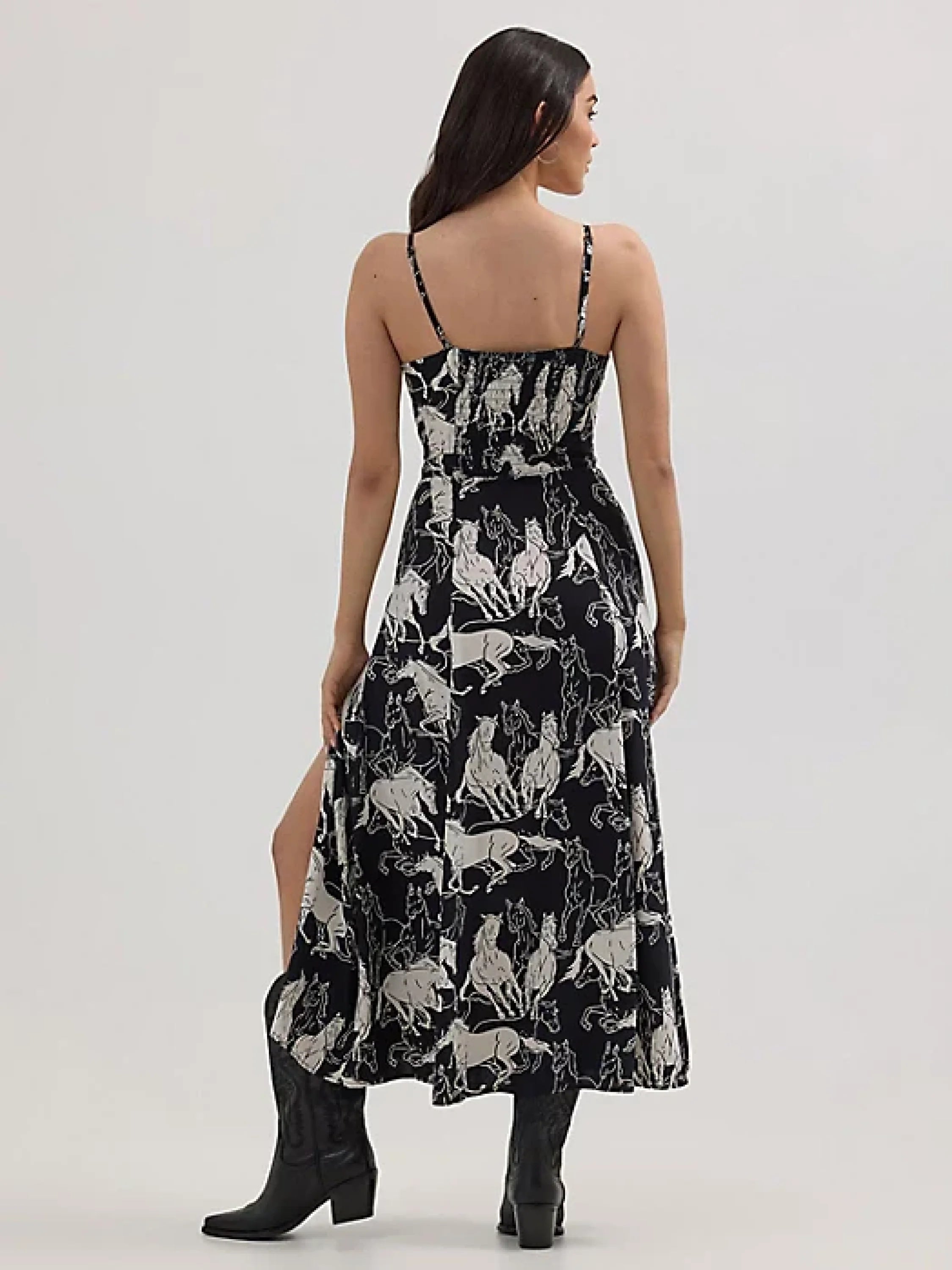 WOMEN’S WESTERN TANK MAXI DRESS BW Horses - 4414 ROPA MUJERES