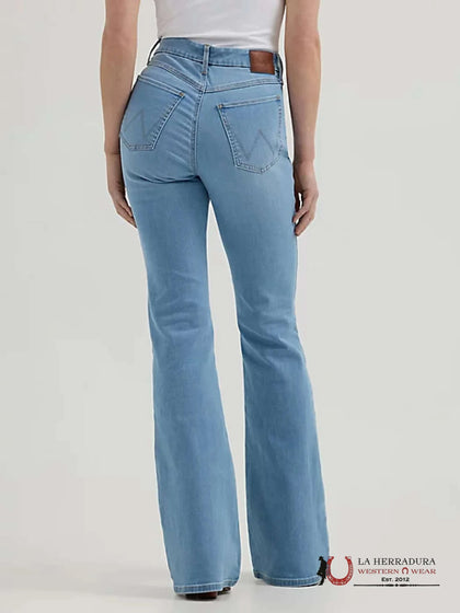 WOMENS WRANGLER BESPOKE FLARE JEAN LIGHT WASH 112361642