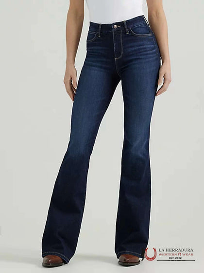 WOMENS WRANGLER BESPOKE FLARE JEANS DARK WASH 112359280