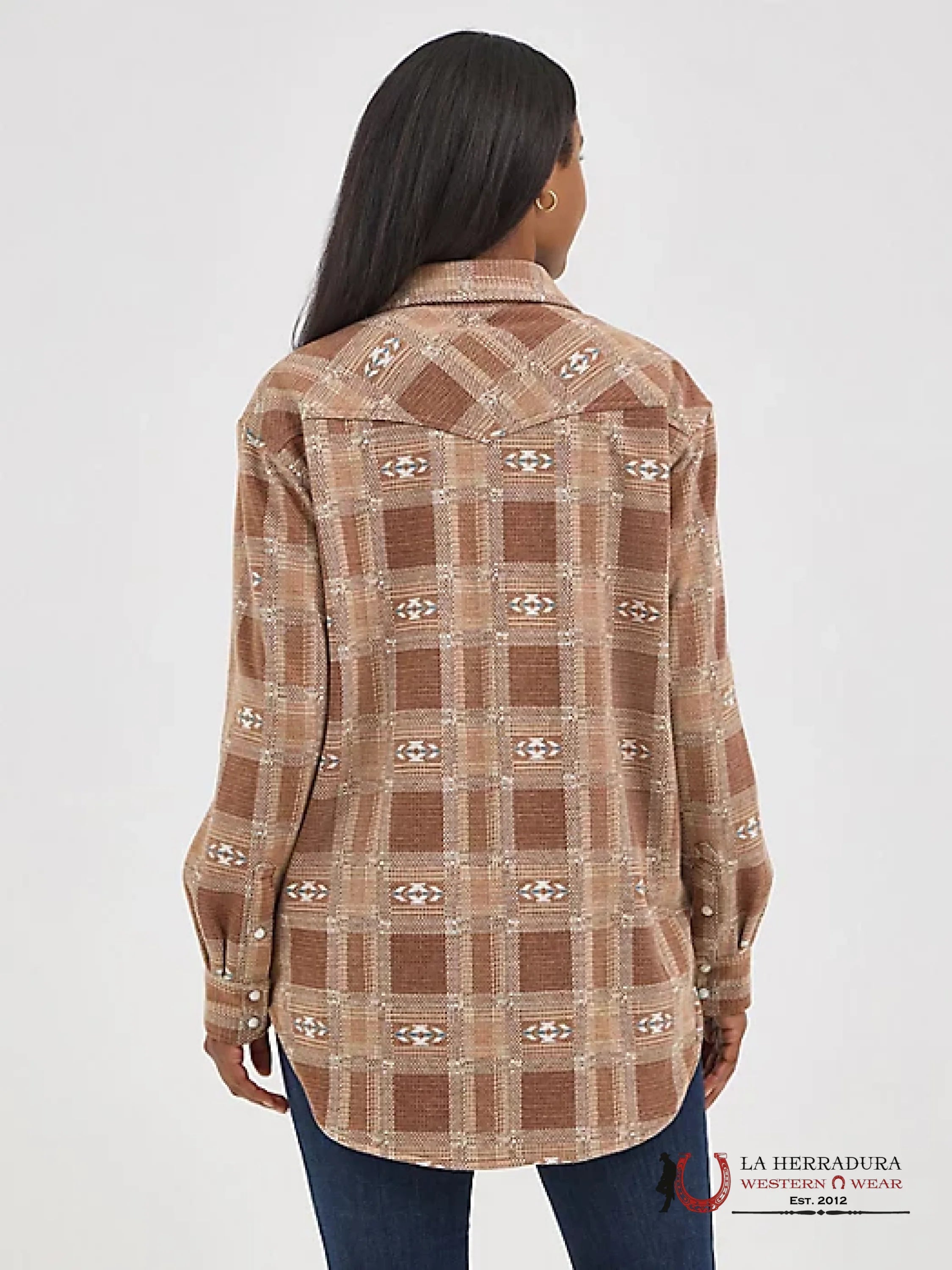 Women’s Wrangler Retro Women’s Brown Aztec Print Unlined Boyfriend Fit JACKET 112368459 ROPA MUJERES