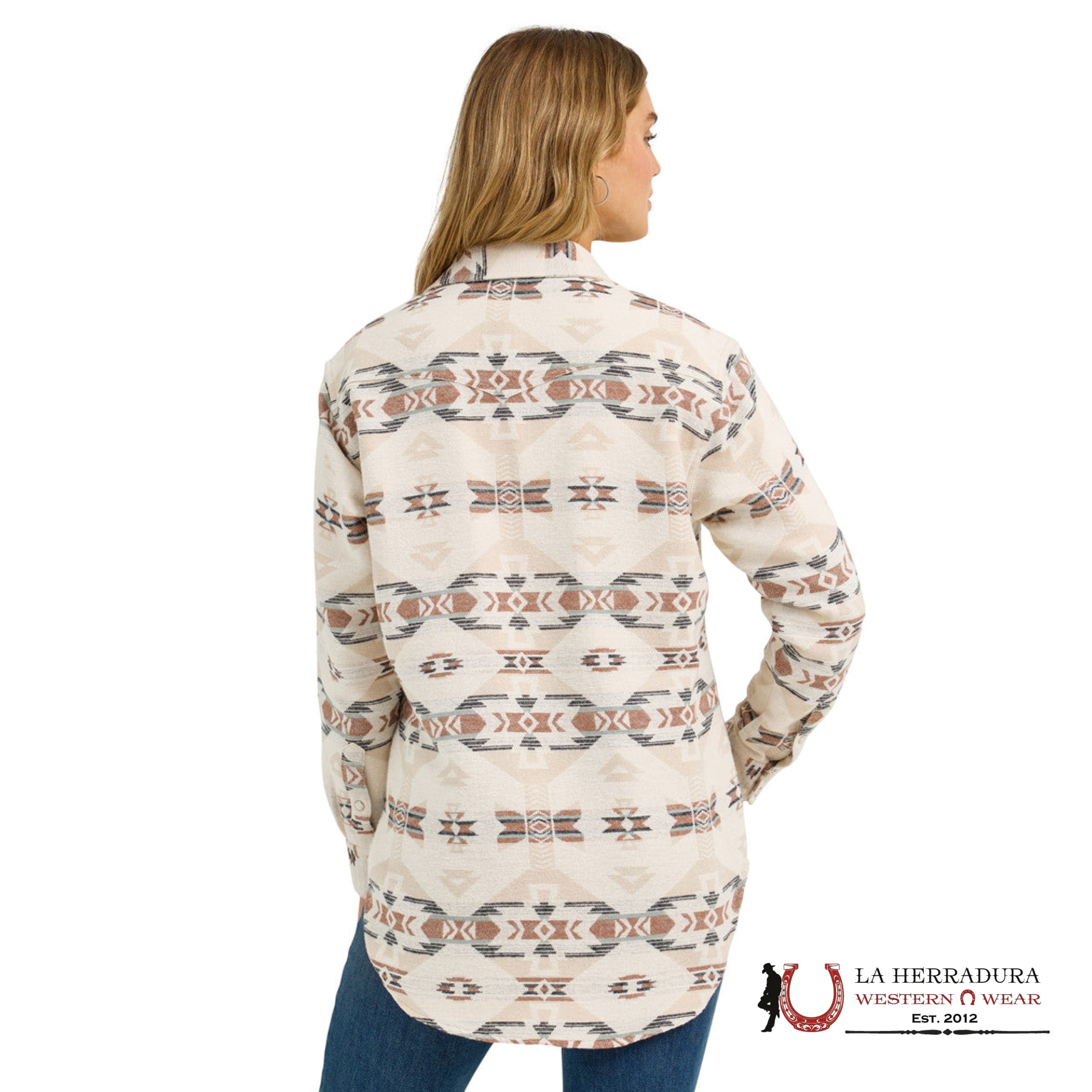 Women’s Wrangler Retro Women’s Cream Aztec Print Unlined Boyfriend Fit Shacked 112368056 ROPA MUJERES