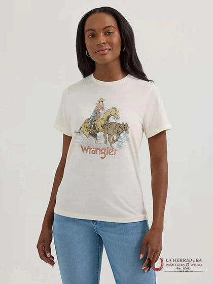 WOMEN'S WRANGLER RETRO GIRLFRIEND T-SHIRT HORSE RIDER 112361952