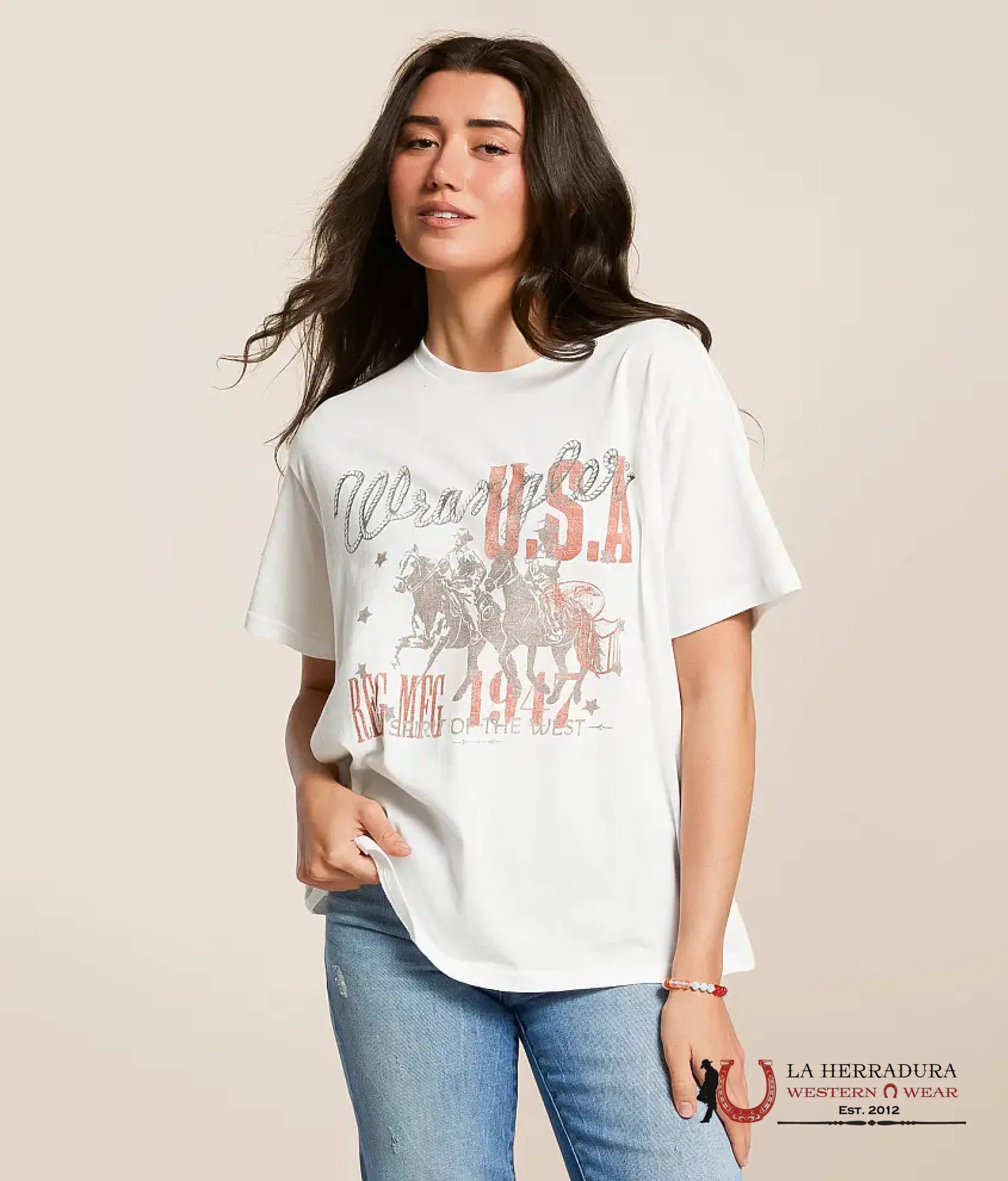 WOMEN’S WRANGLER T-SHIRT WHITE REG MEG 1947 SPIRIT OF THE WEST 112361887 ROPA MUJERES