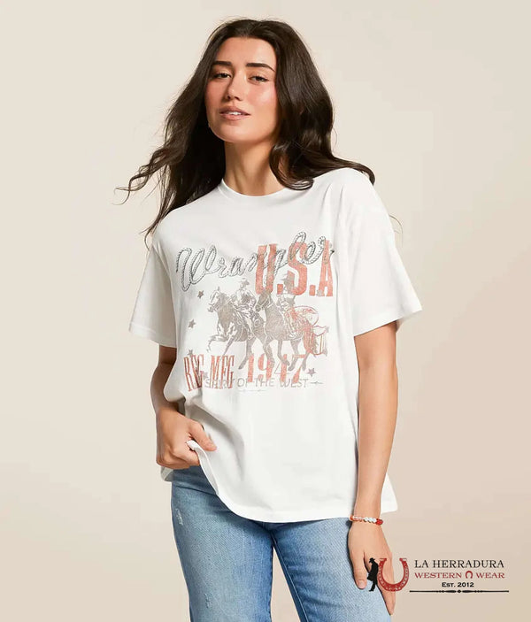 CAMISETA RETRO GIRLFRIEND WRANGLER DE MUJER BLANCO REG MEG 1947 SPIRIT OF THE WEST 112361887
