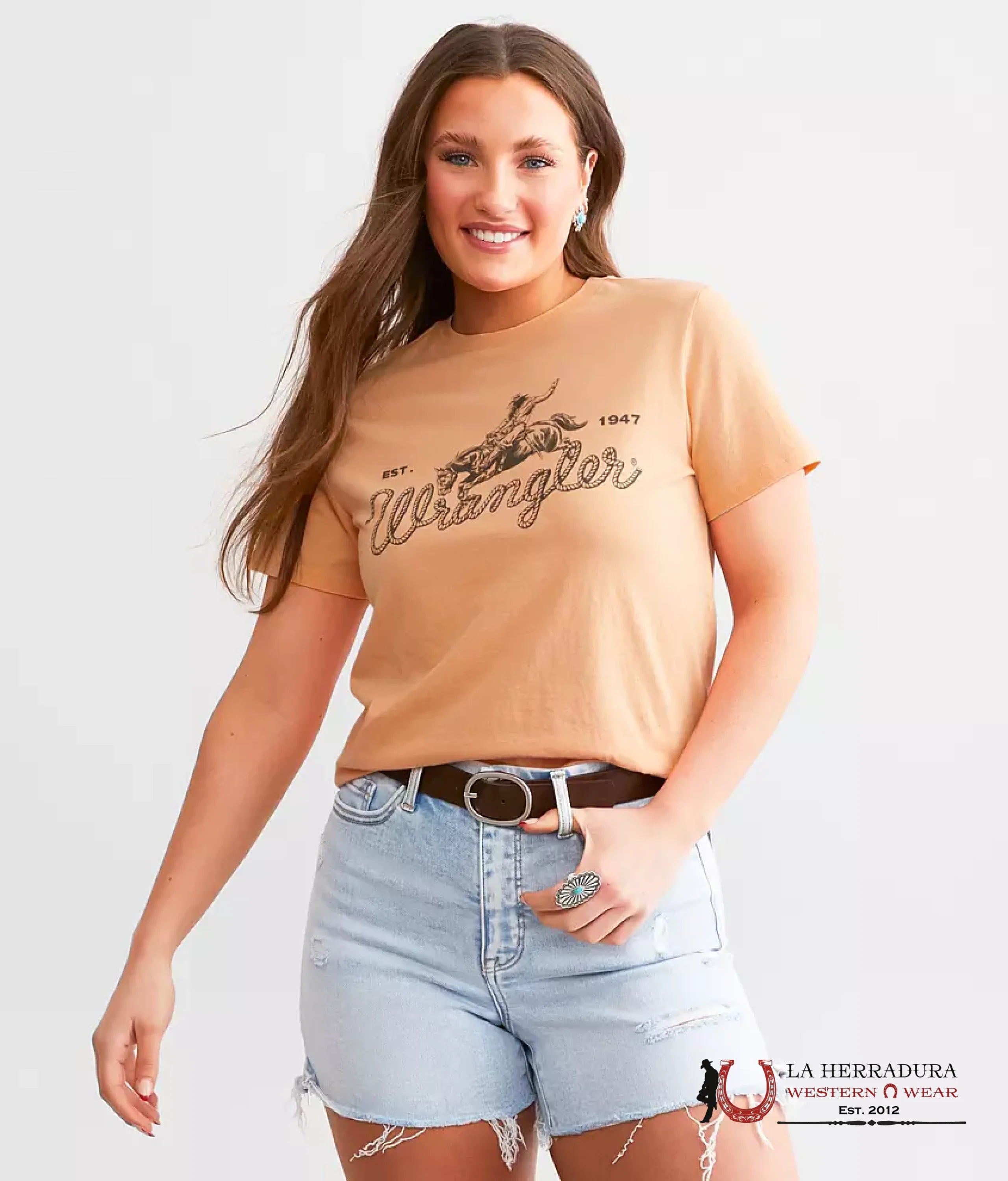 WOMEN’S WRANGLER RETRO T-SHIRT PINK BRONC RIDER 1947 112347491 ROPA MUJERES