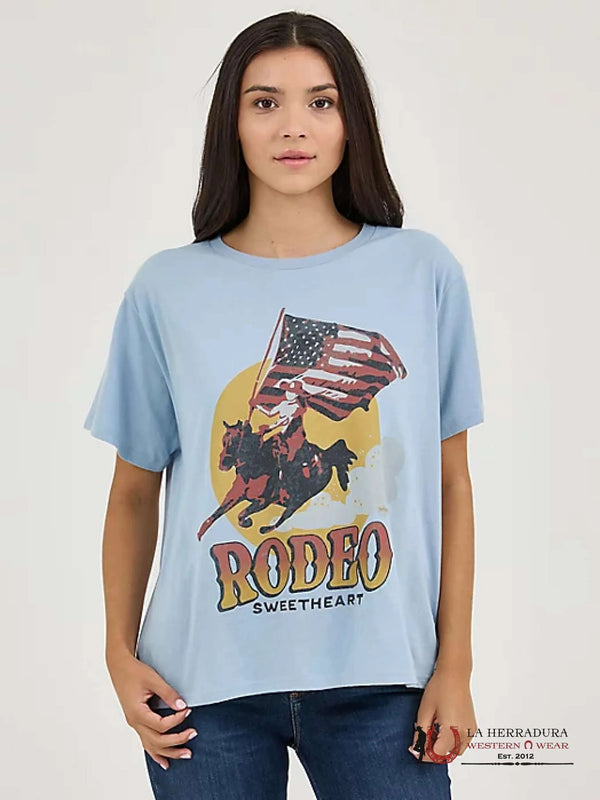 CAMISETA WRANGLER GRÁFICA OCCIDENTAL GIRLFRIEND AZUL NIEBLA PARA MUJER 112361926