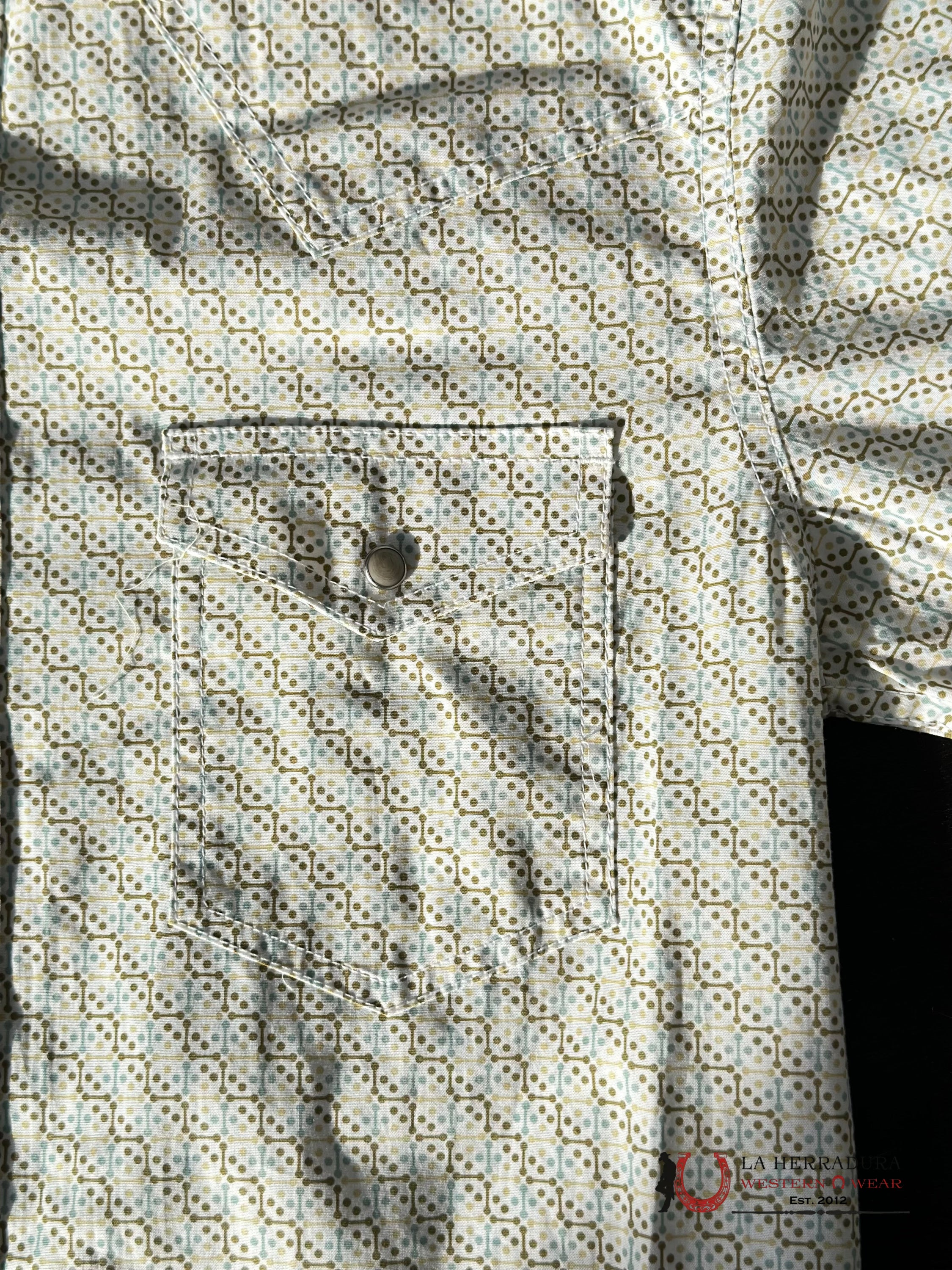 Wrangler 20X Blue Matelasse Short Sleeve Snap Shirt 6067 Ropa Hombres