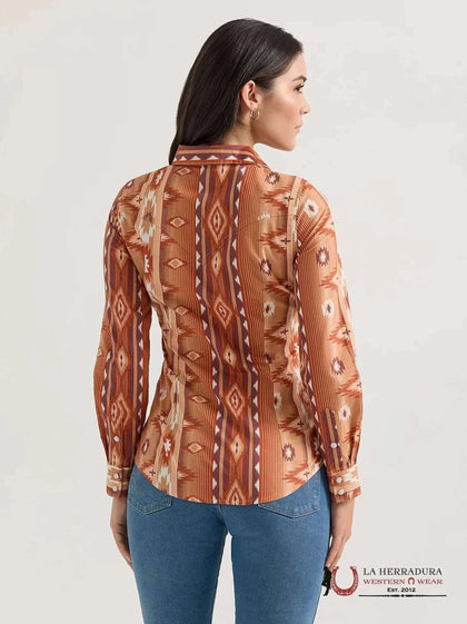 CAMISA WRANGLER AZTEC AZUL MARRÓN 112361186