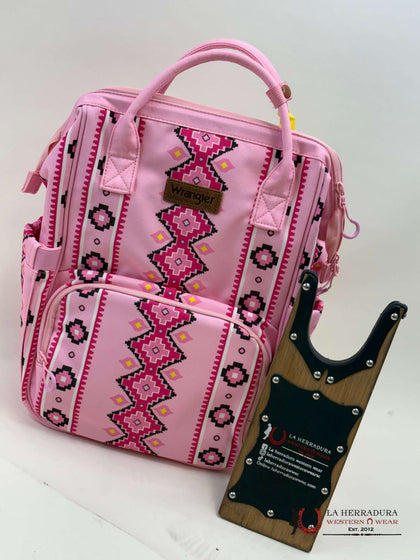 WRANGLER AZTEC LIGHT PINK BOOKBAG