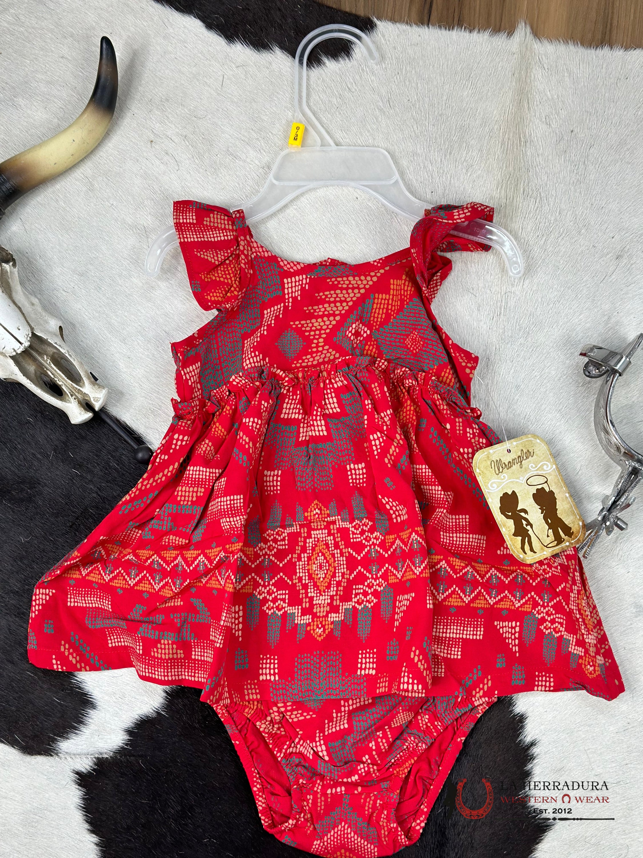 Wrangler Babies Onsie Dress Red Niños