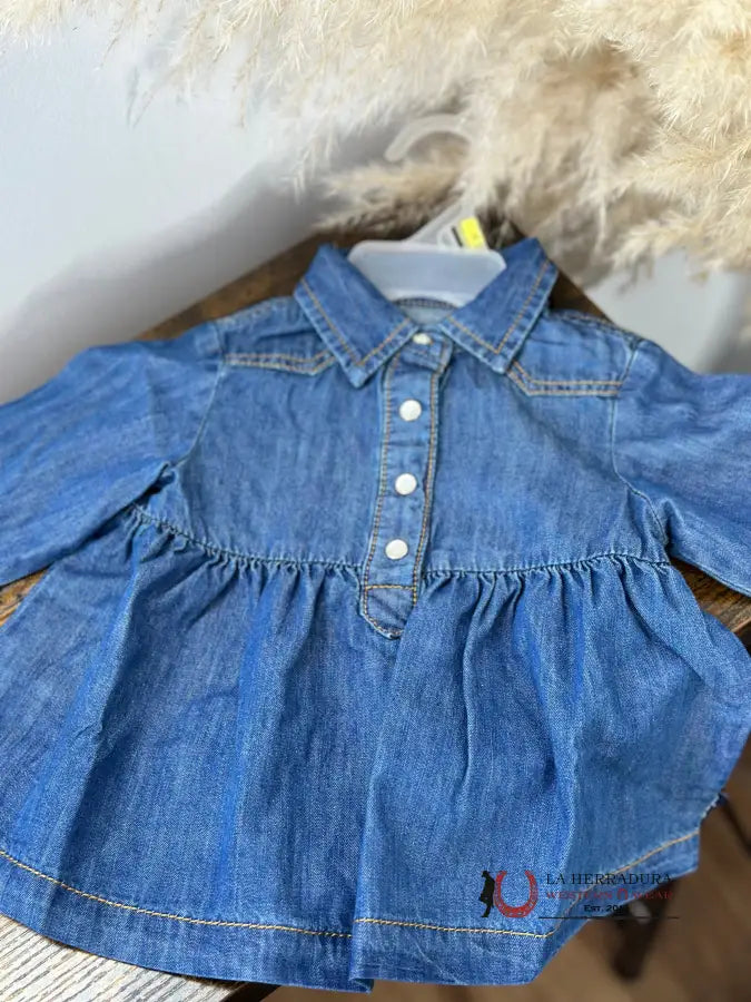 Wrangler Baby Blue Jean Snap Dress Niños