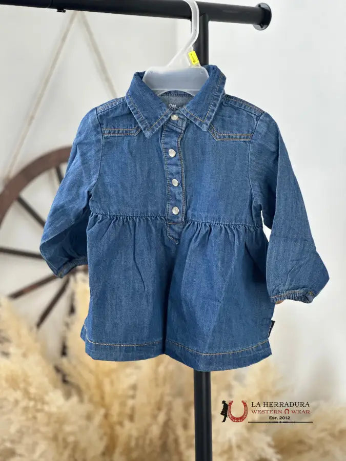 Wrangler Baby Blue Jean Snap Dress Niños