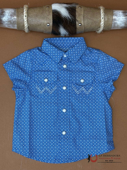CAMISA DE MANGA CORTA WRANGLER AZUL PARA BEBÉ NIÑO - 112365633