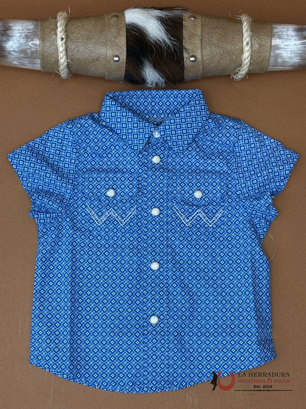 WRANGLER BABY BOY SHORT SLEEVE SHIRT BLUE - 112365633