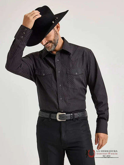 WRANGLER BLACK CLASSIC FIT SHIRT -1075214BK