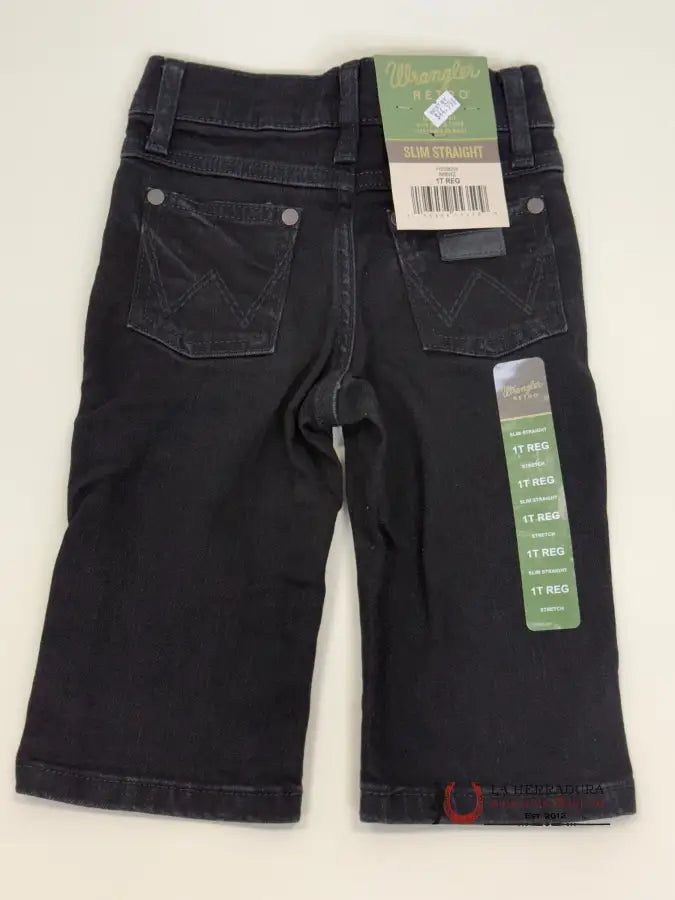 Wrangler Black Slim Straight Niños