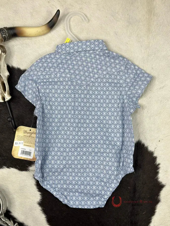 Wrangler Blie Diamond Onsie Snap Shirt Niños