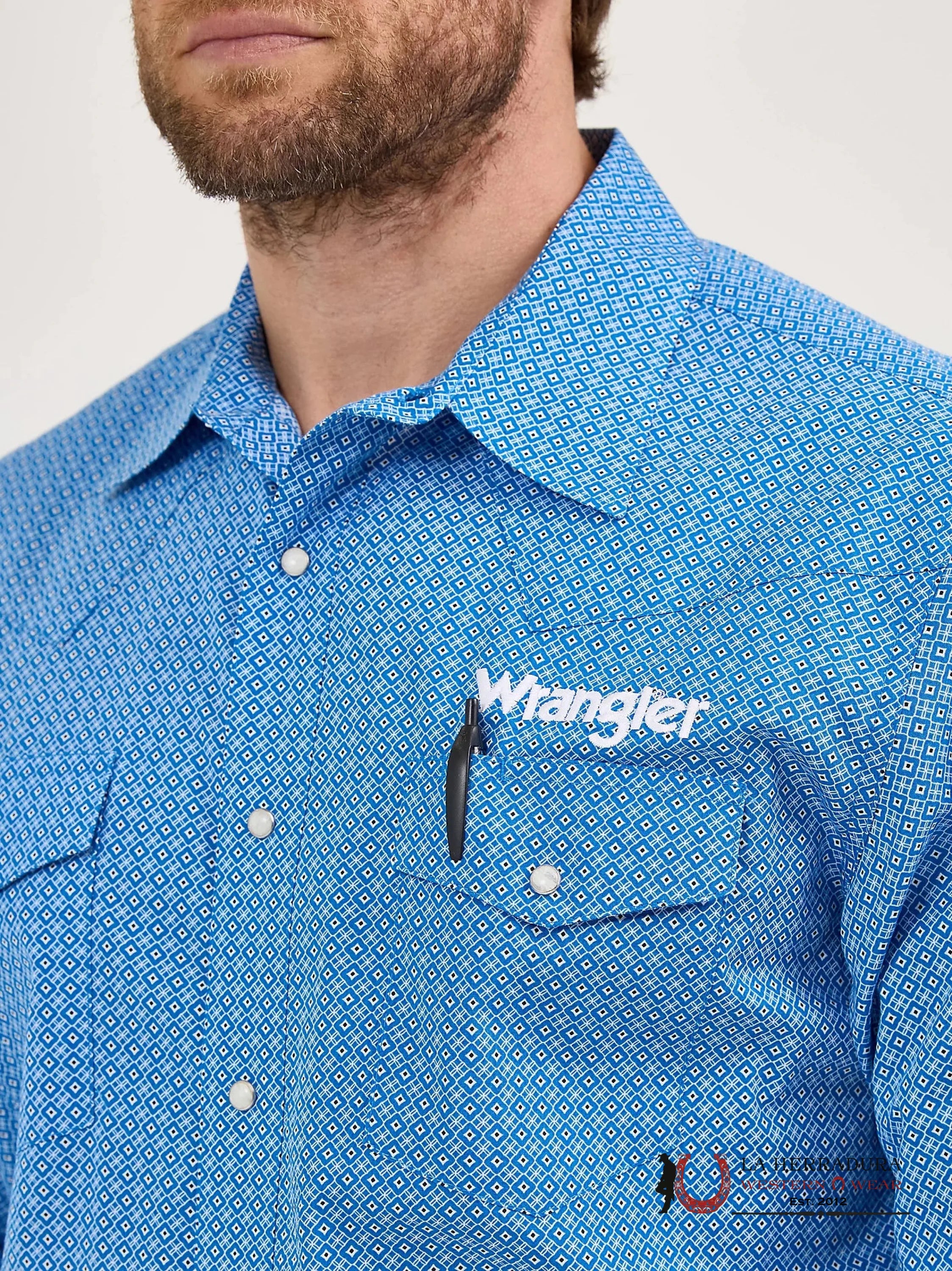 WRANGLER Blue Long Sleeve Shirt - 5839 ROPA HOMBRES