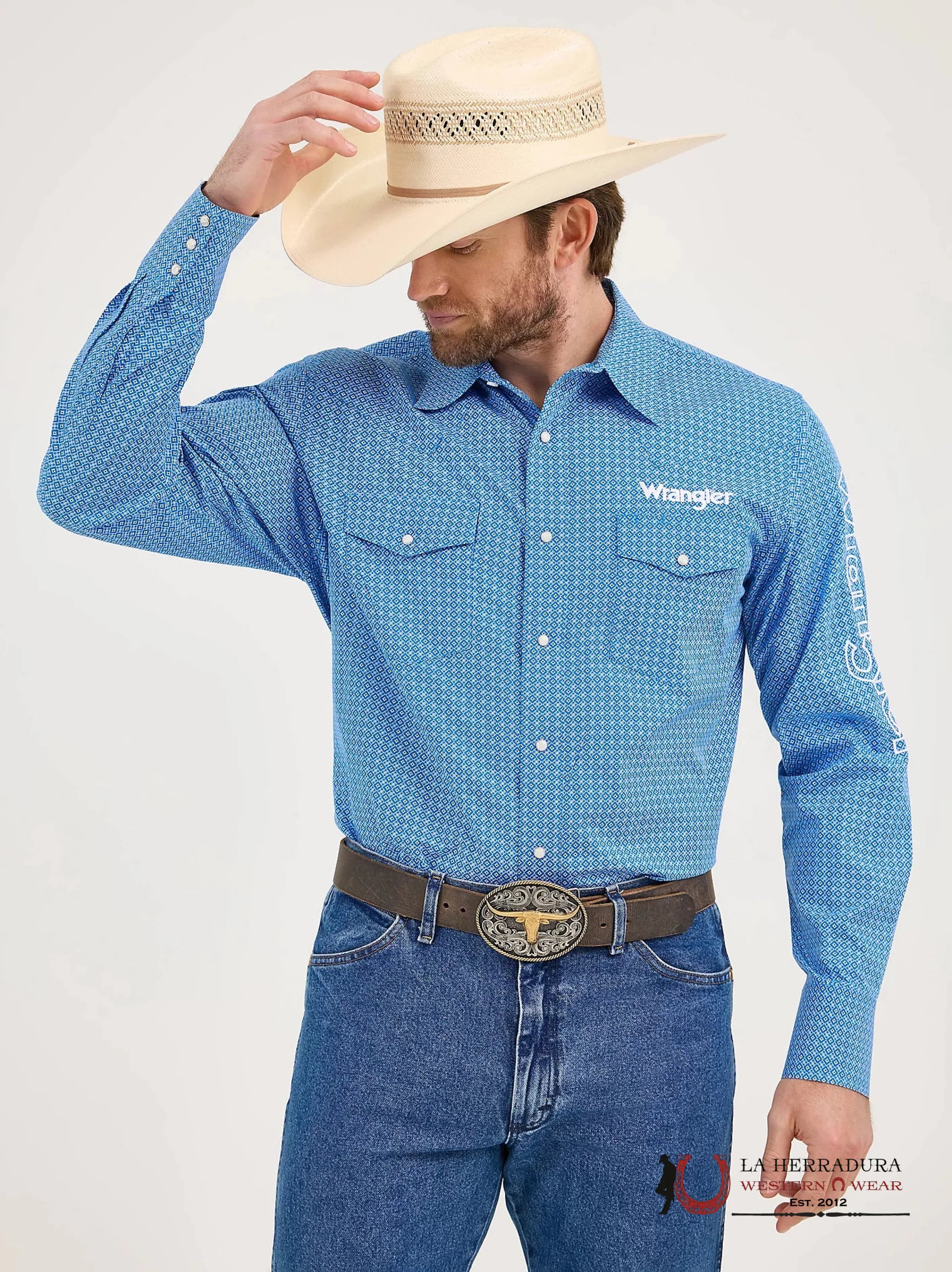 WRANGLER Blue Long Sleeve Shirt - 5839 ROPA HOMBRES