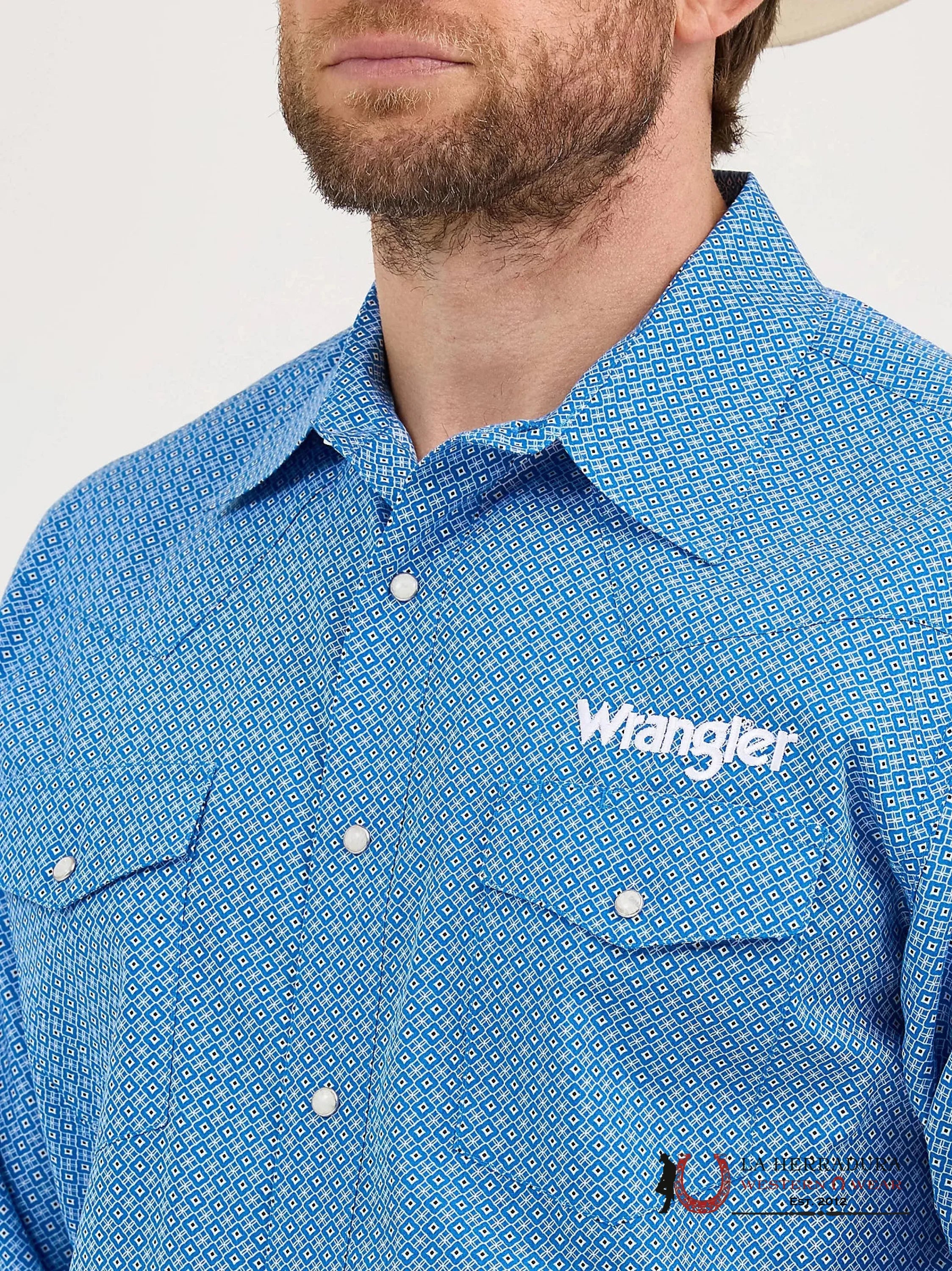 WRANGLER Blue Long Sleeve Shirt - 5839 ROPA HOMBRES