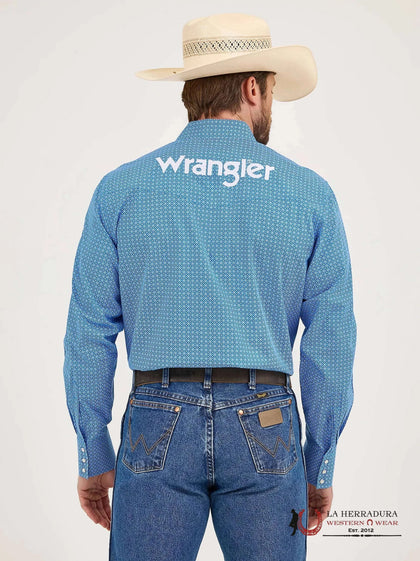 WRANGLER BLUE LONG SLEEVE SHIRT - 112365839