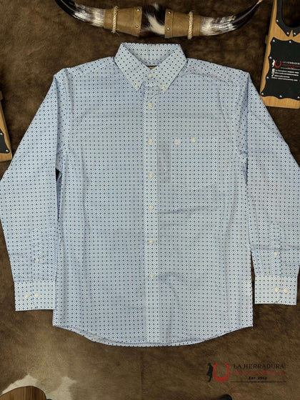 WRANGLER BLUE LONG SLEEVE SHIRT 112359450