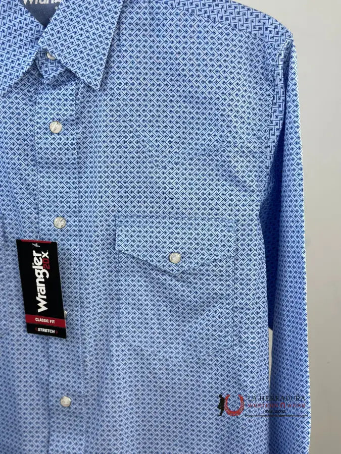 Wrangler Blue Print Long Sleeve Shirt Ropa Hombres