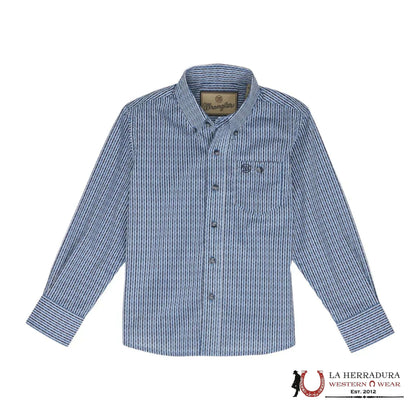 Wrangler Blue With Western Print Long Sleeve Boys 112352436