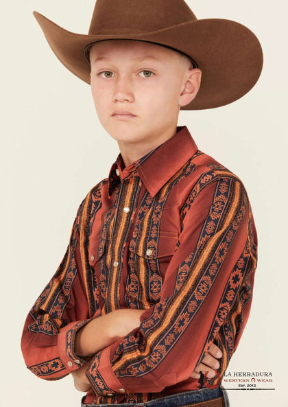 WRANGLER BOY CHECOTAH CLASSIC FIT RUSTY ORANGE 112351580