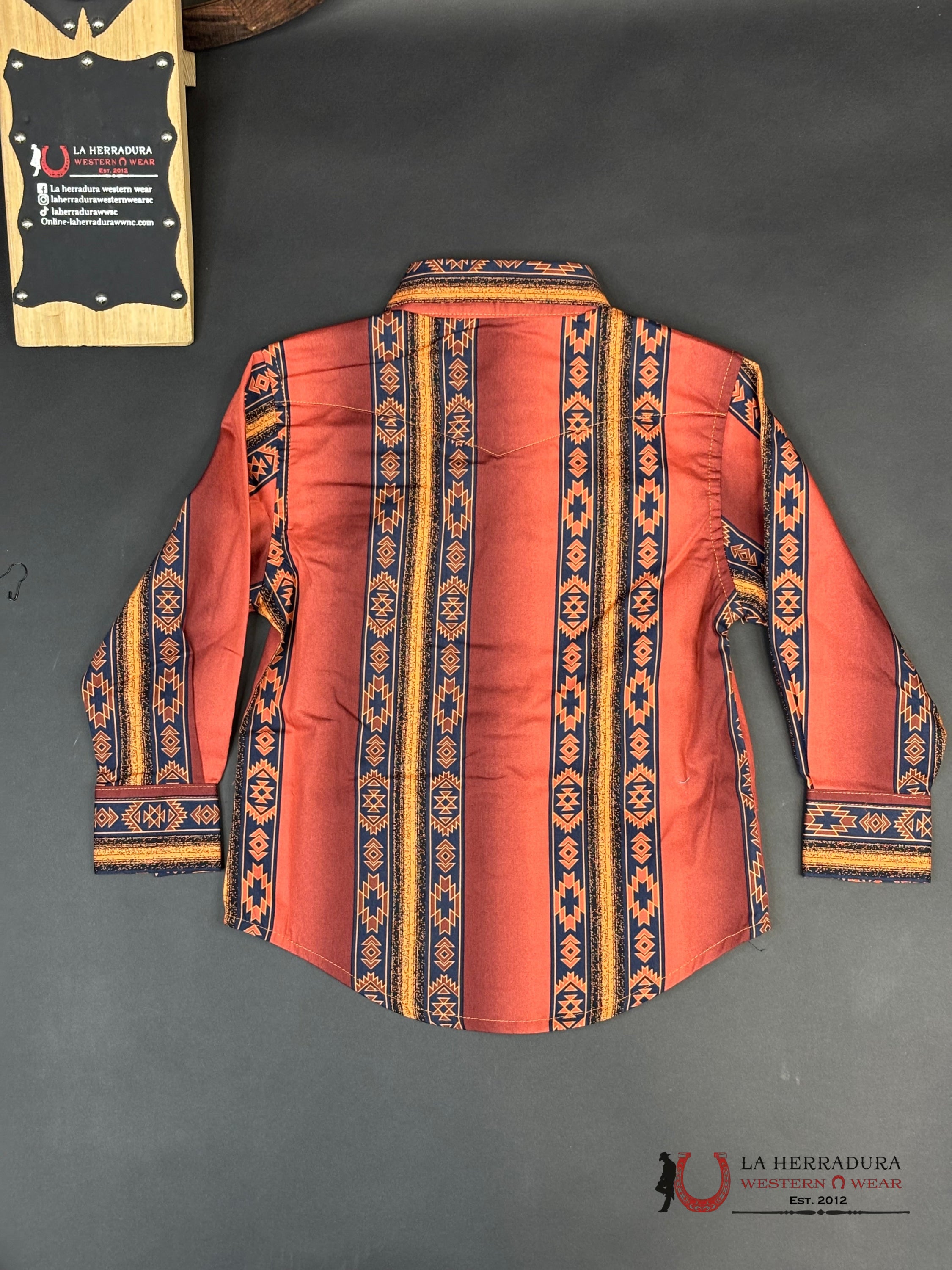 Wrangler Boy Checotah Classic Fit Rusty Orange Niños