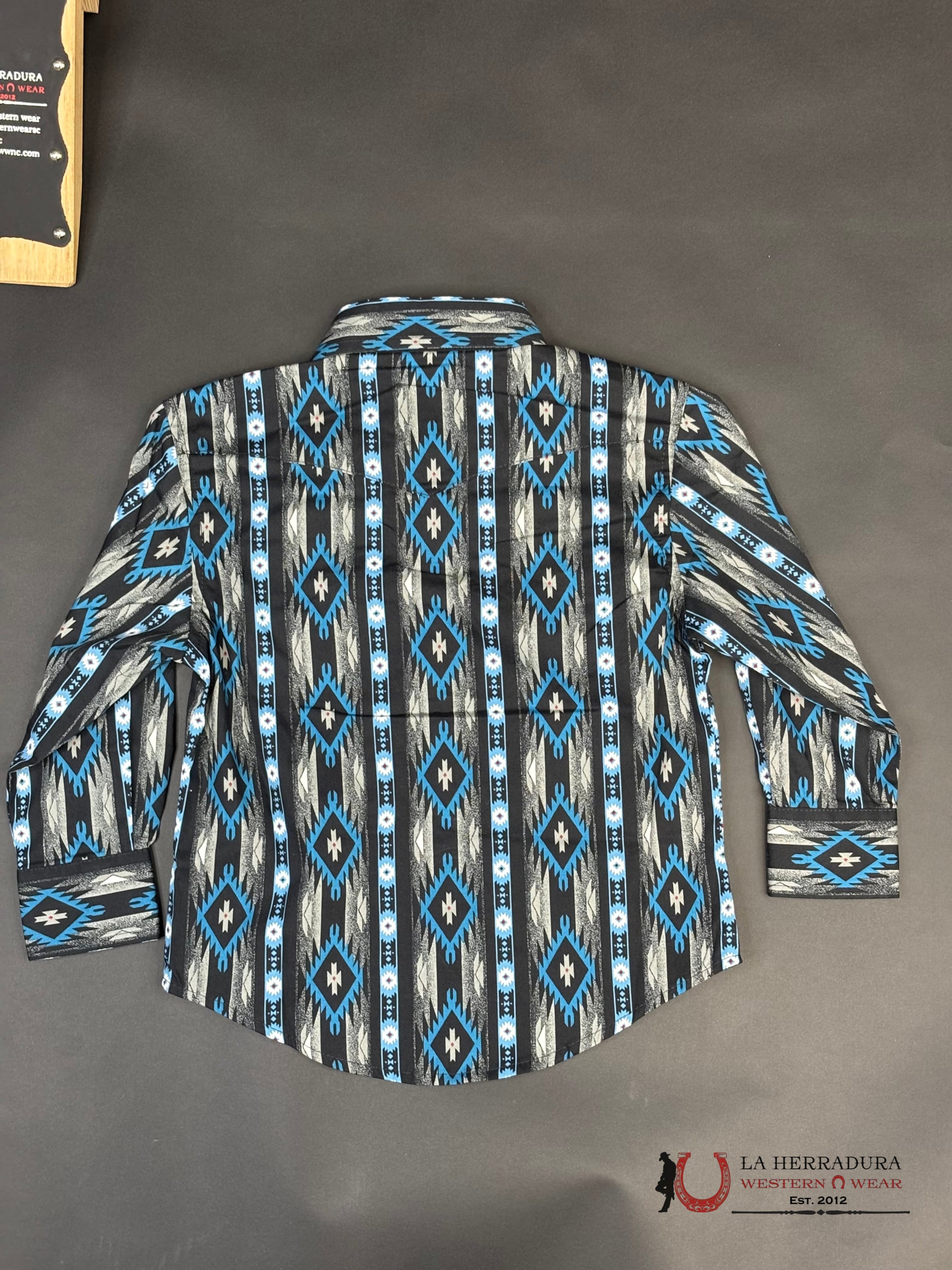 Wrangler Boys Black Blue Checotah Long Sleeve Niños