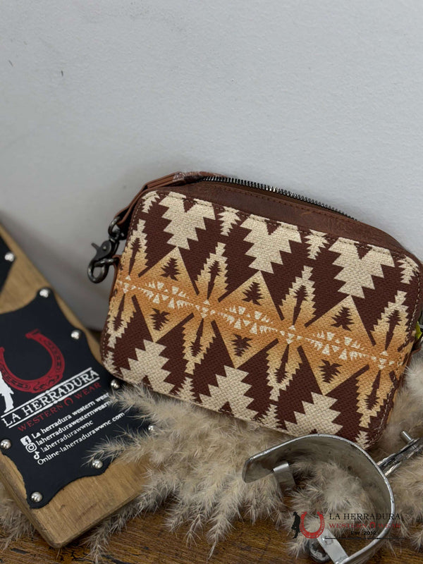 WRANGLER BROWN AZTEC CROSSBODY