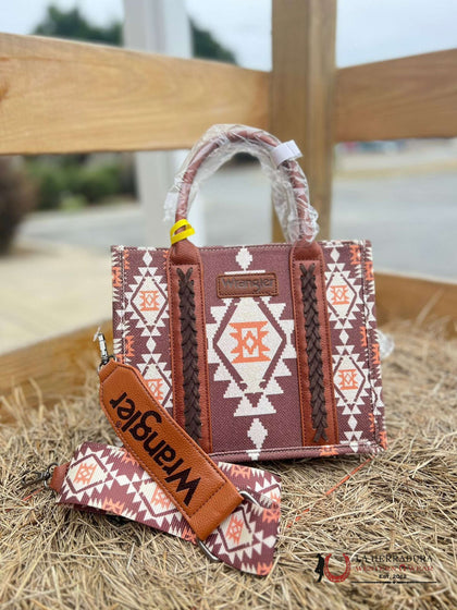 WRANGLER BROWN MULTI COLOR AZTEC WOMEN'S HANDBAG