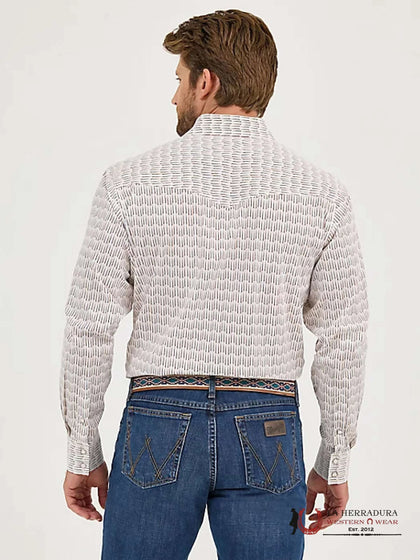 WRANGLER CLASSIC FIT 20X BEIGE WITH BROWN AND BLUE DETAILS - 112359548
