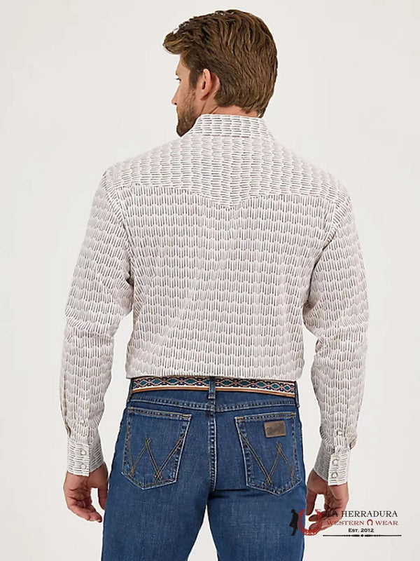 WRANGLER CLASSIC FIT 20X BEIGE WITH BROWN AND BLUE DETAILS - 112359548