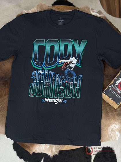 WRANGLER CODY JOHNSON BLACK SHORT SLEEVE