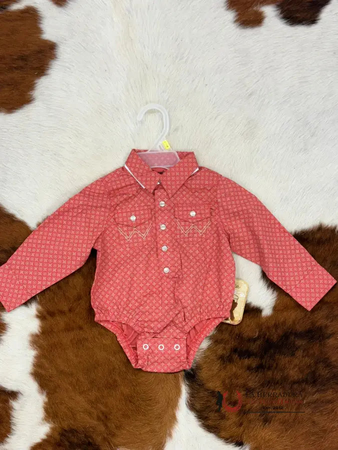 Wrangler Corral Patterned Onesie Niños