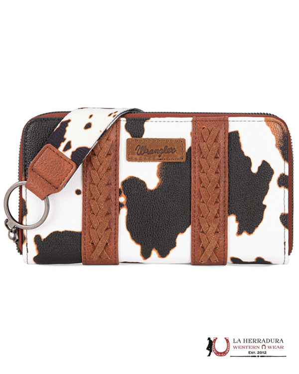 WRANGLER COW BLACK/BROWN AND WHITE WALLET