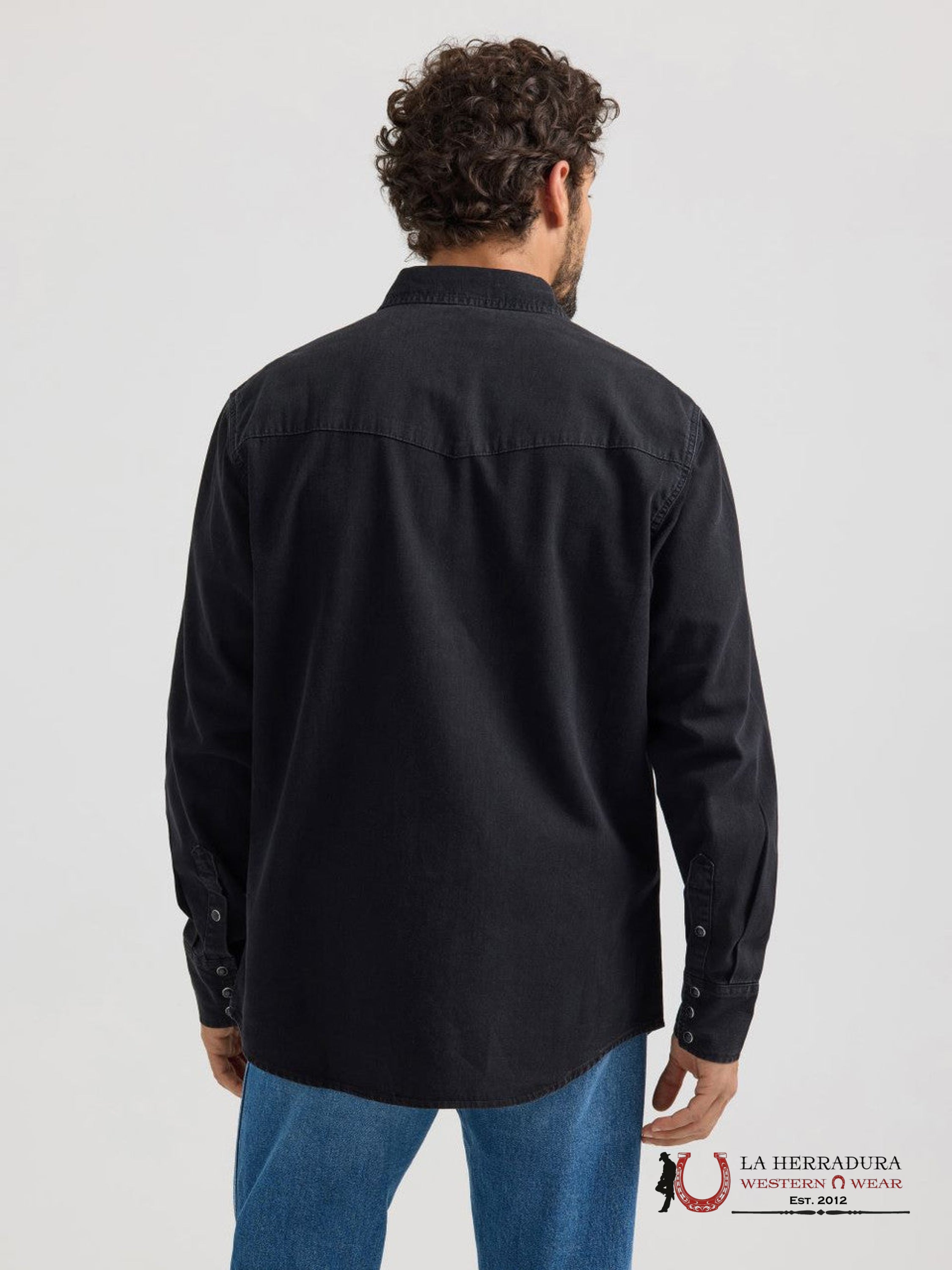 WRANGLER COWBOY CUT WORK WESTERN RIGID DENIM LONG SLEEVE SHIRT 1702 ROPA HOMBRES